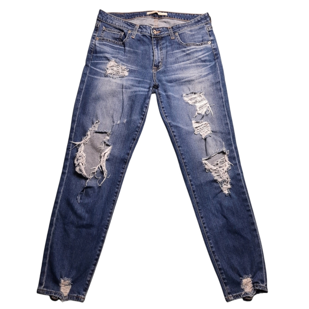Big Star Maddie Skinny Destroyed Ankle Blue Jeans SZ 30